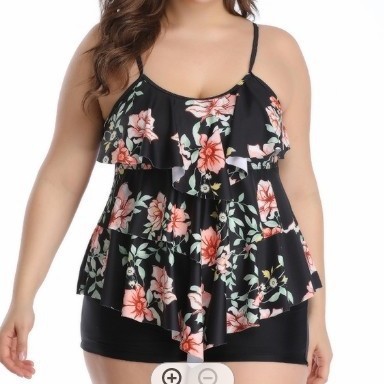 Tops - Tankini Feminino com Estampa Floral, Biquíni
