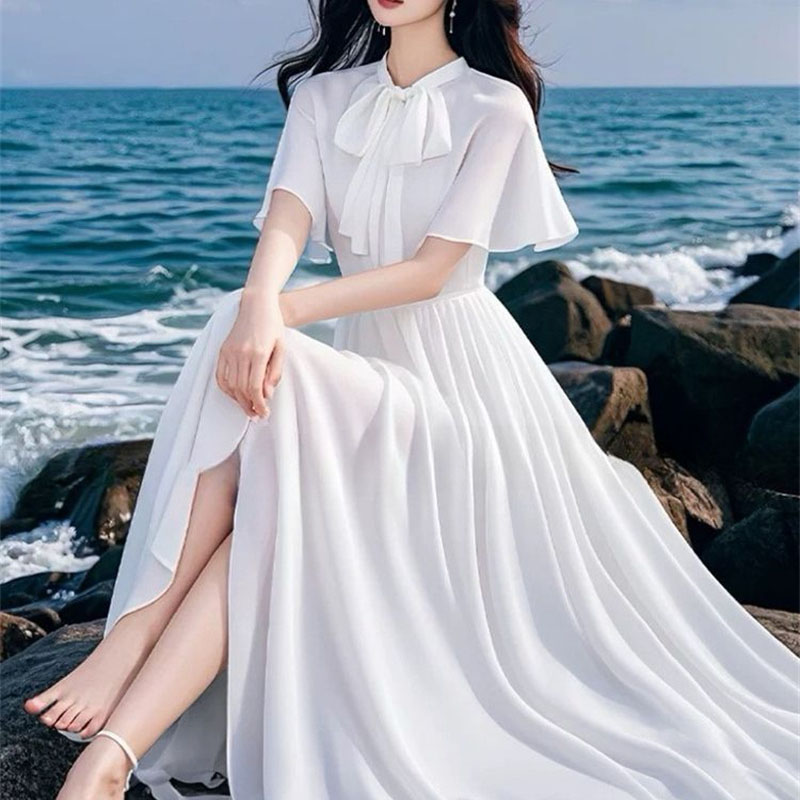 Boho Summer Beach Maxi Dress - Vestido Longo de Praia em Chiffon
