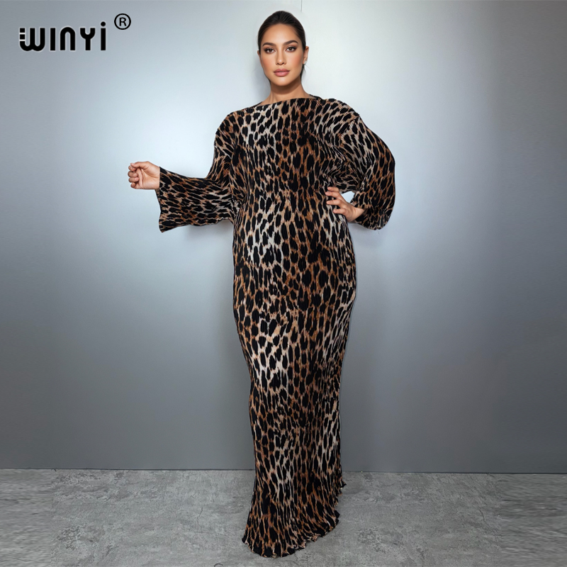 Boho Summer Beach Maxi Dress - Winyi verão plissado elástico solto vestido