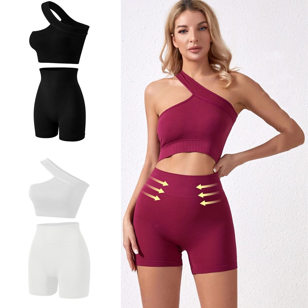 Seamless Ribbed Workout Tank Top - Conjunto de Treino Feminino Confortável Sem