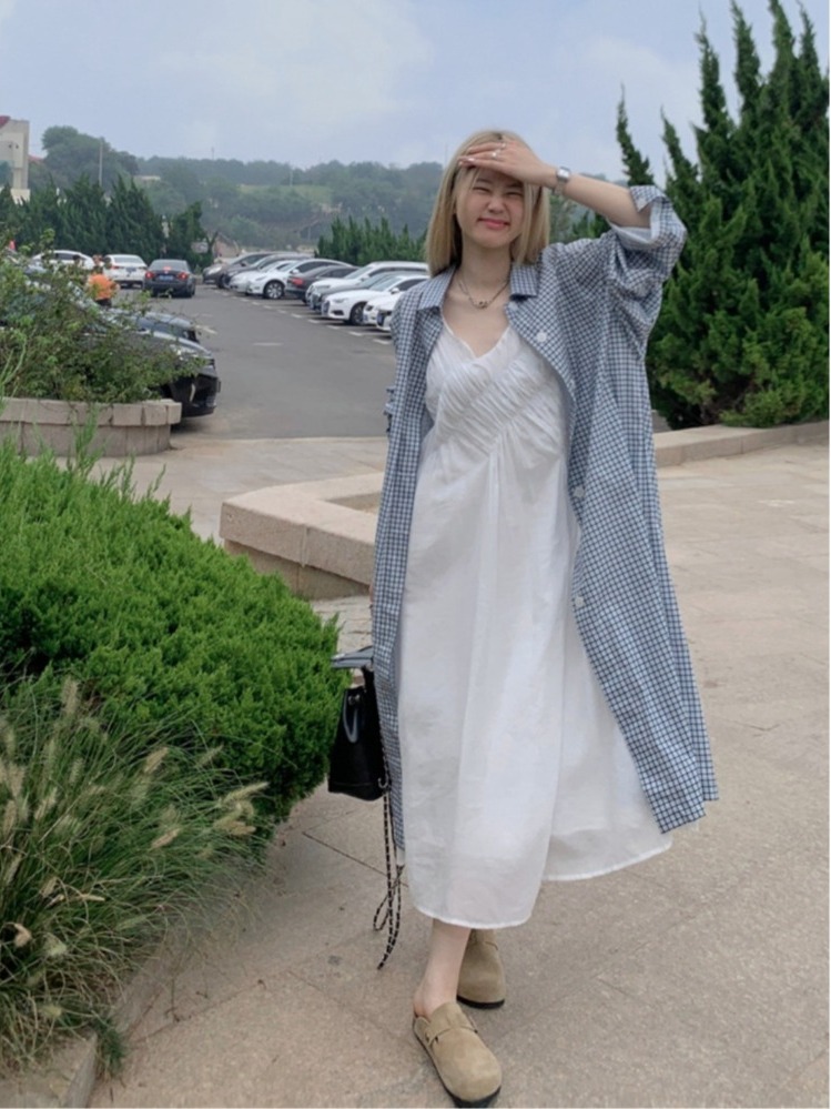 Korean Style A Line Shirt Dress - Conjunto Plus Size Chique: Camisa Longa