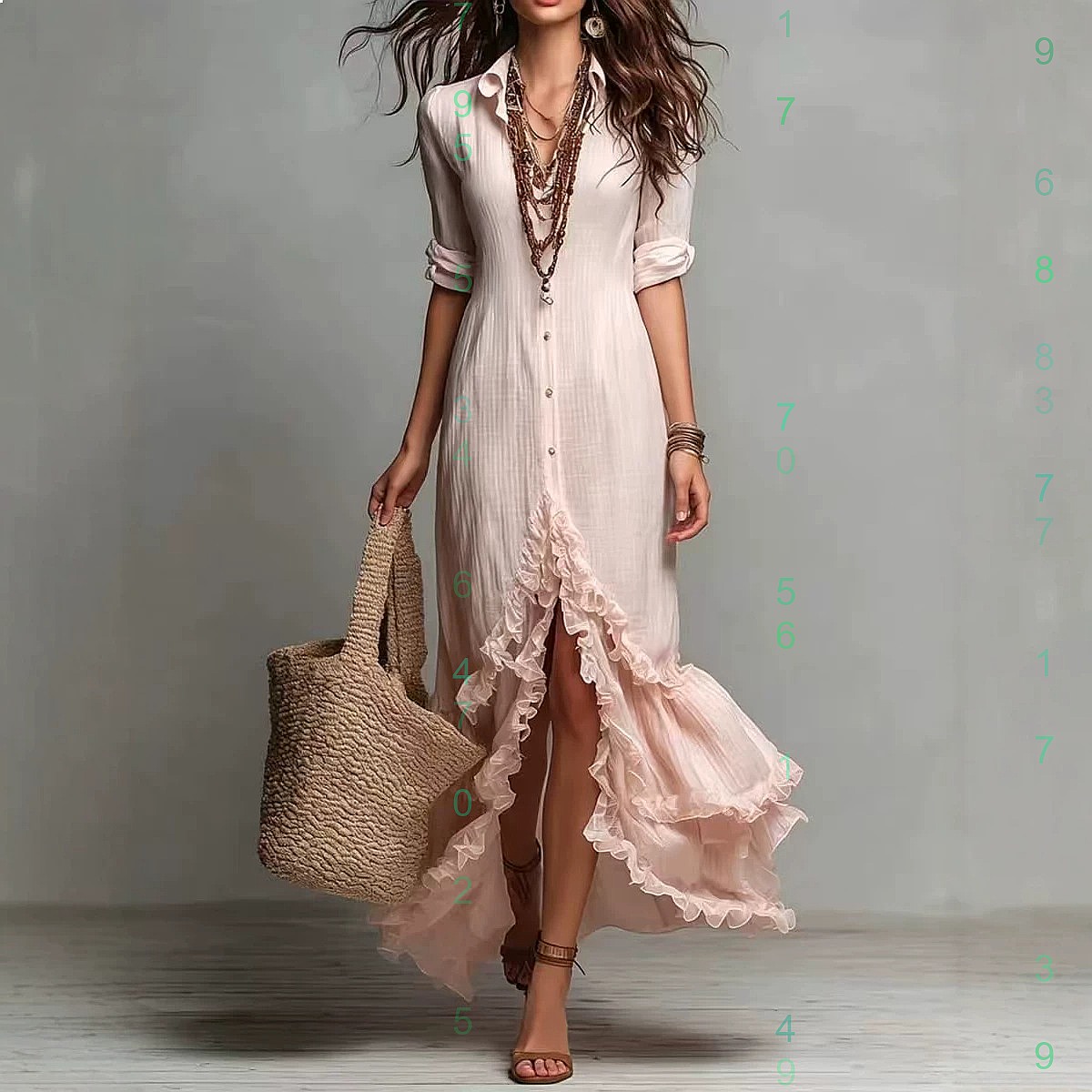 Casual Loose Linen Shirt Dress - Vestido de algodão e linho com