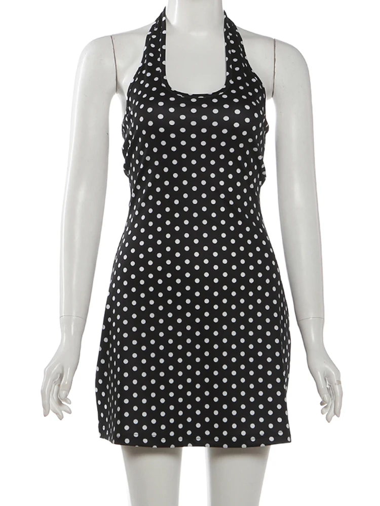 Y2K Backless Halter Mini Dress - Vestido Sexy Sem Costas FDEY para