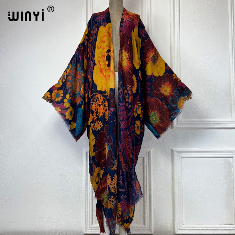 Boho Summer Beach Maxi Dress - WINYI África Moda Verão Kimono Maxi