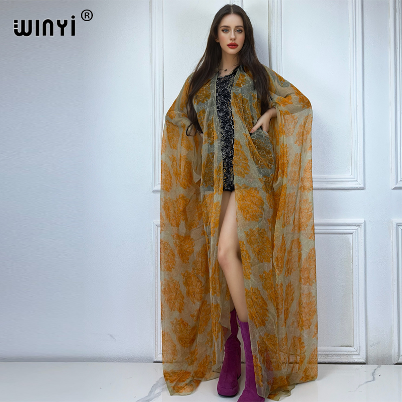 Boho Summer Beach Maxi Dress - Winyi maxi quimono verão perspectiva sexy