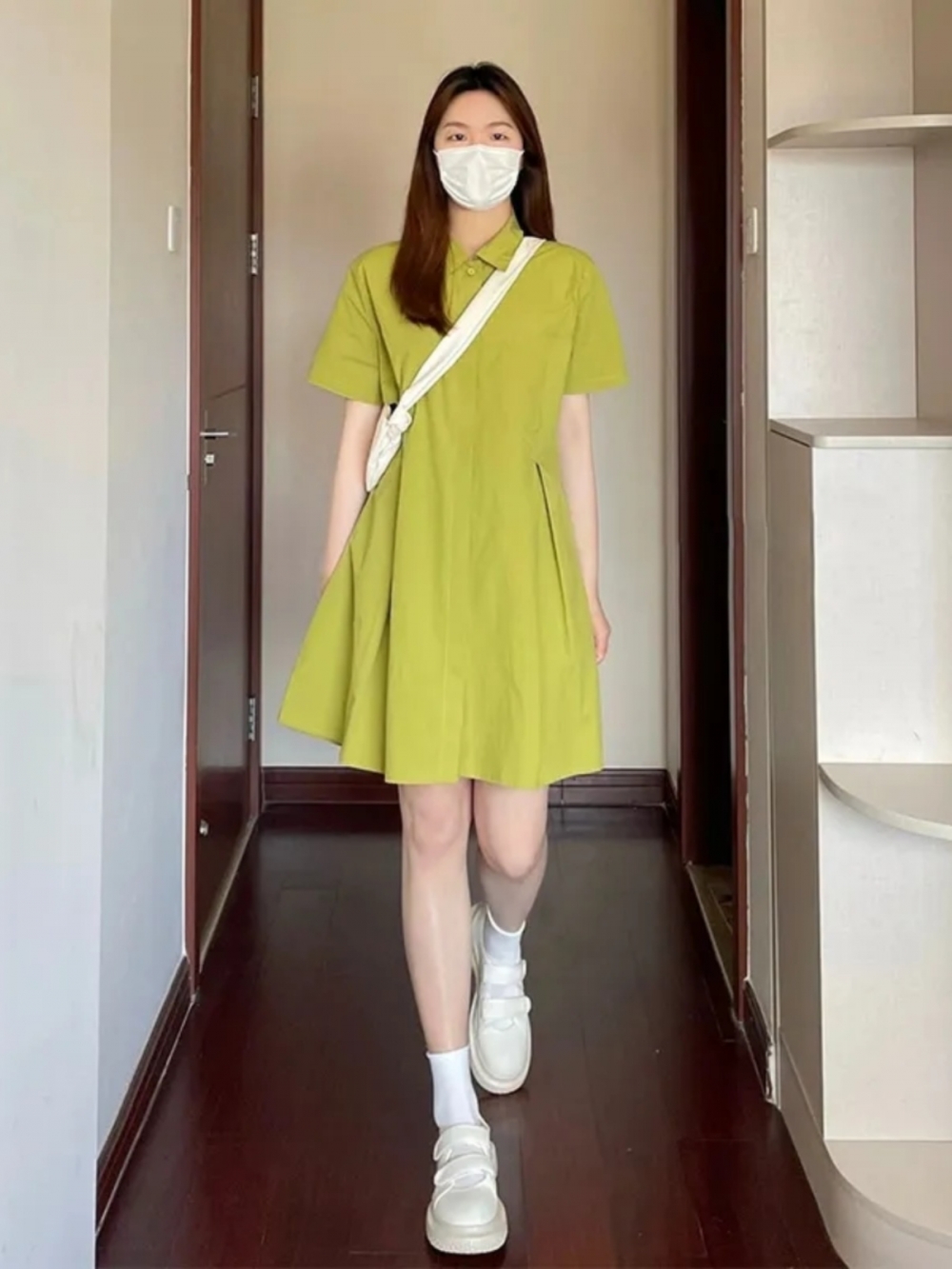 Korean Style A Line Shirt Dress - Vestido Feminino Plus Size de Verão