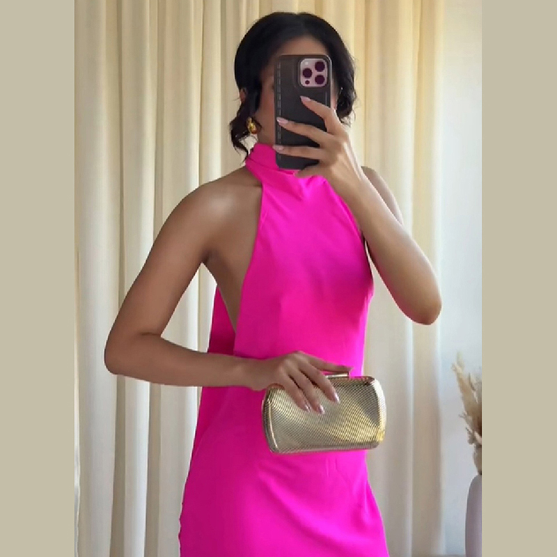 Elegant Satin Evening Gown Split - Vestido Maxi de Cetim para Mulheres,