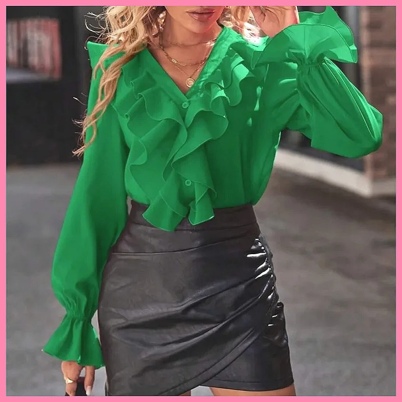 Blouses - Blusa Elegante Feminina 2025 com Decote