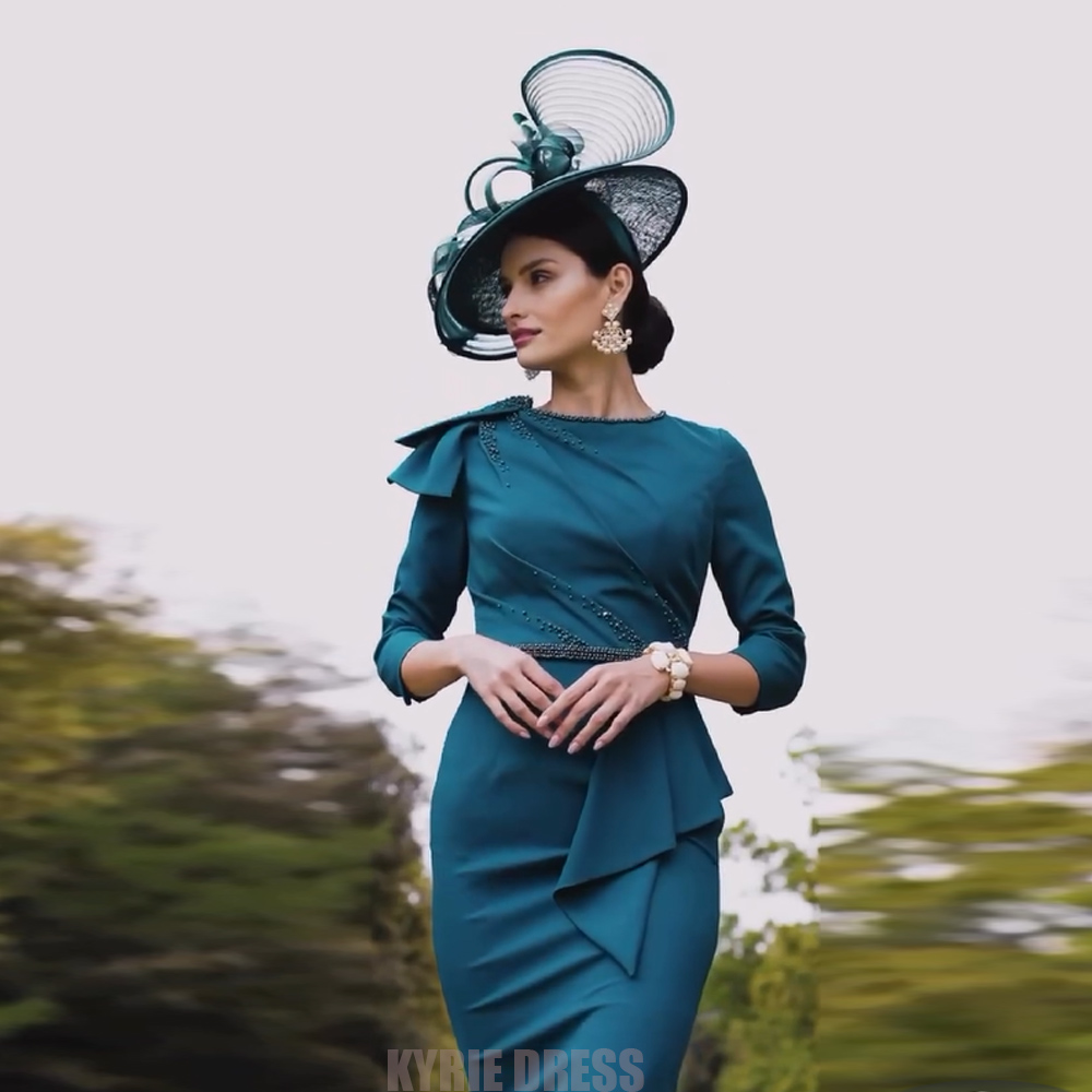 Elegant Satin Evening Gown Split - Vestido elegante para mãe da noiva,