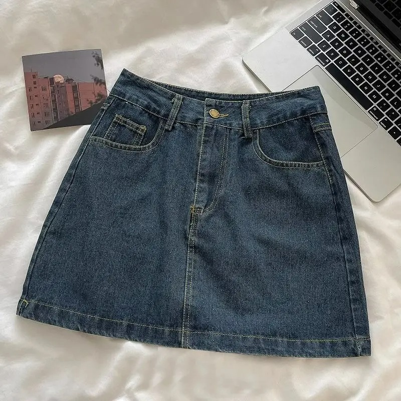 Jeans - Conjunto de Saia Jeans Y2K: Jaqueta