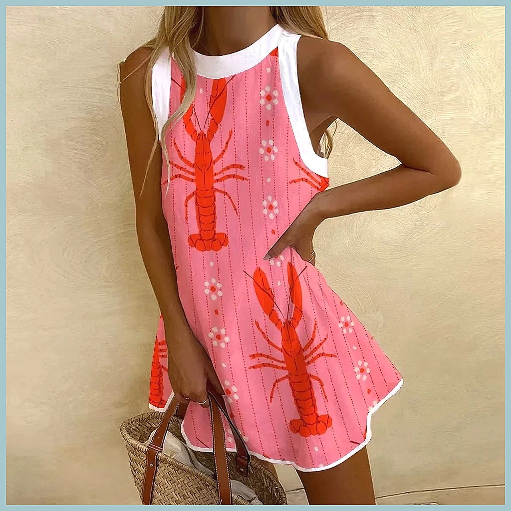 Dresses - Vestido Sem Mangas com Estampa de