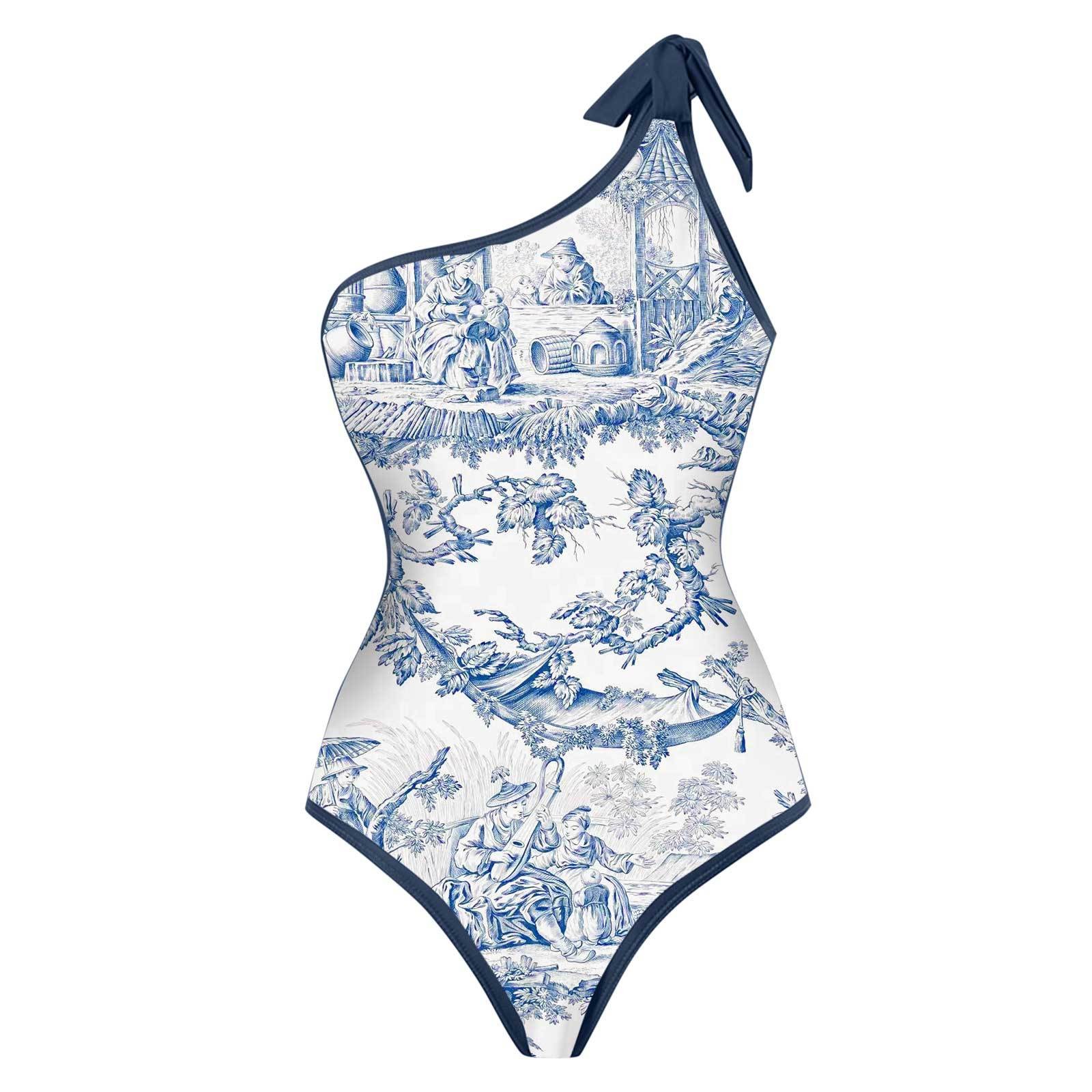 Skirts - Biquíni Feminino Tankini Azul e Branco