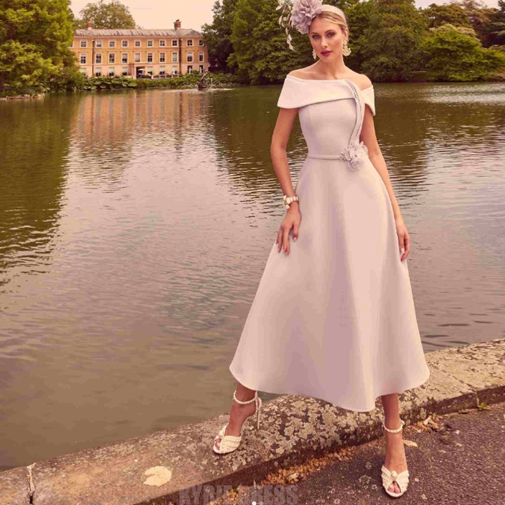 Elegant Satin Evening Gown Split - Vestido elegante para mãe da noiva,