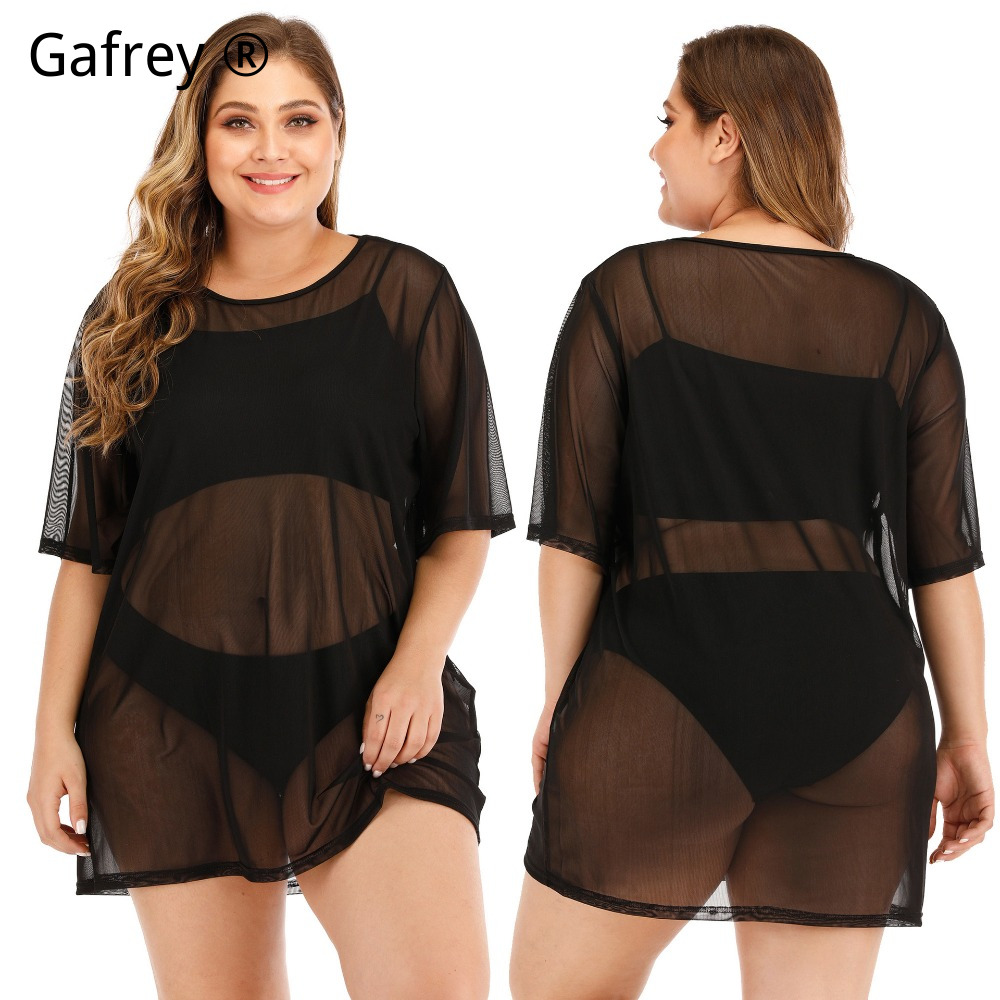 Sexy Mesh Sheer Bodycon Dress - Vestido de Praia Sexy Plus Size