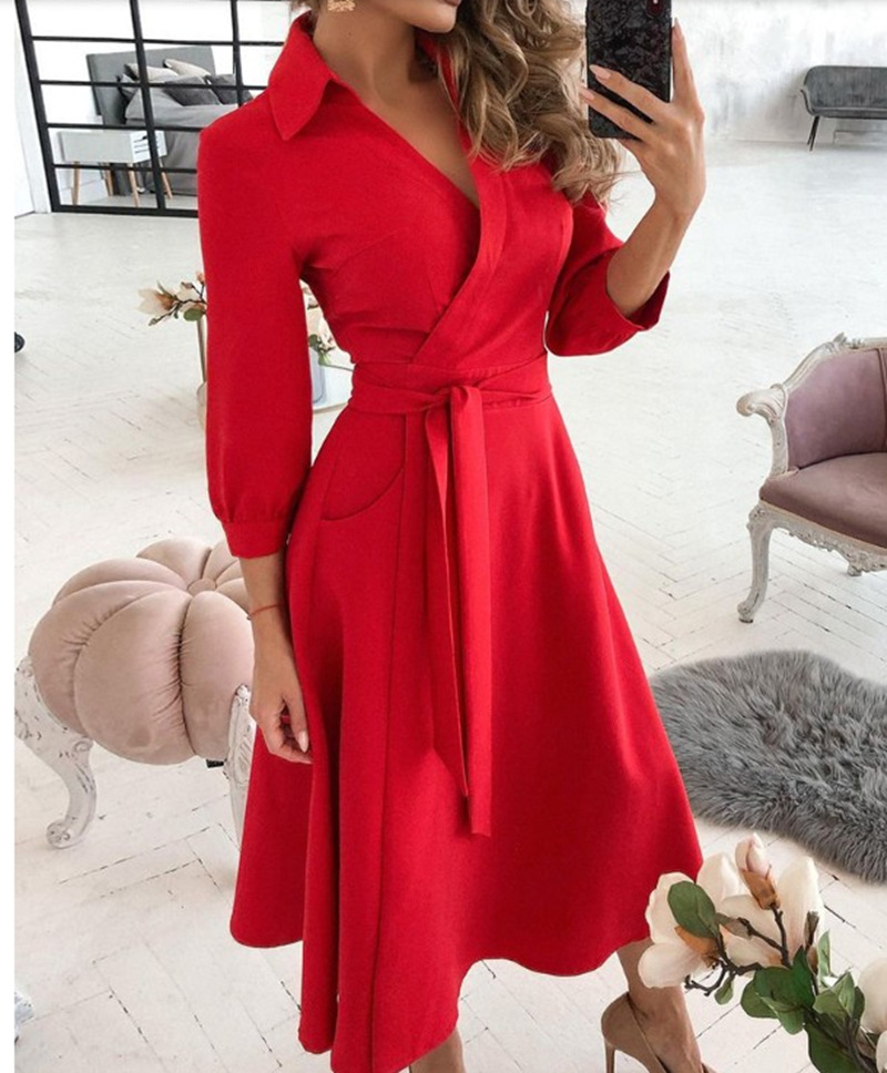 French Vintage Floral Midi Dress - Mulheres vestido de impressão sexy com