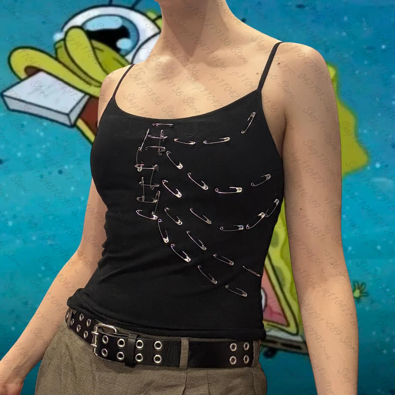 Y2K Graphic Baby Tee Crop - Top Camisole Vintage Punk Gótico, Camiseta
