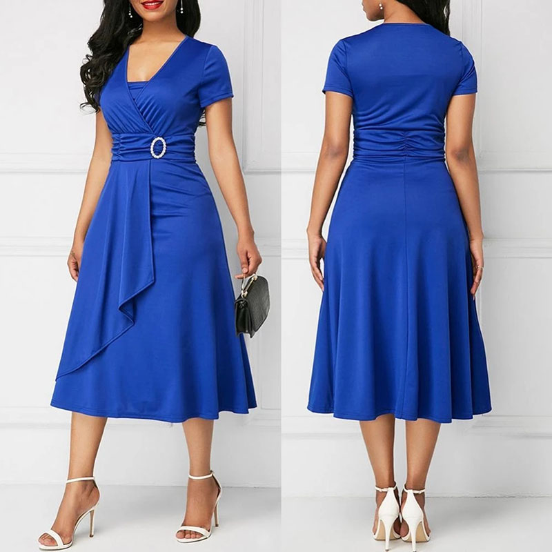 French Vintage Floral Midi Dress - We.Fine vestido feminino cor sólida manga