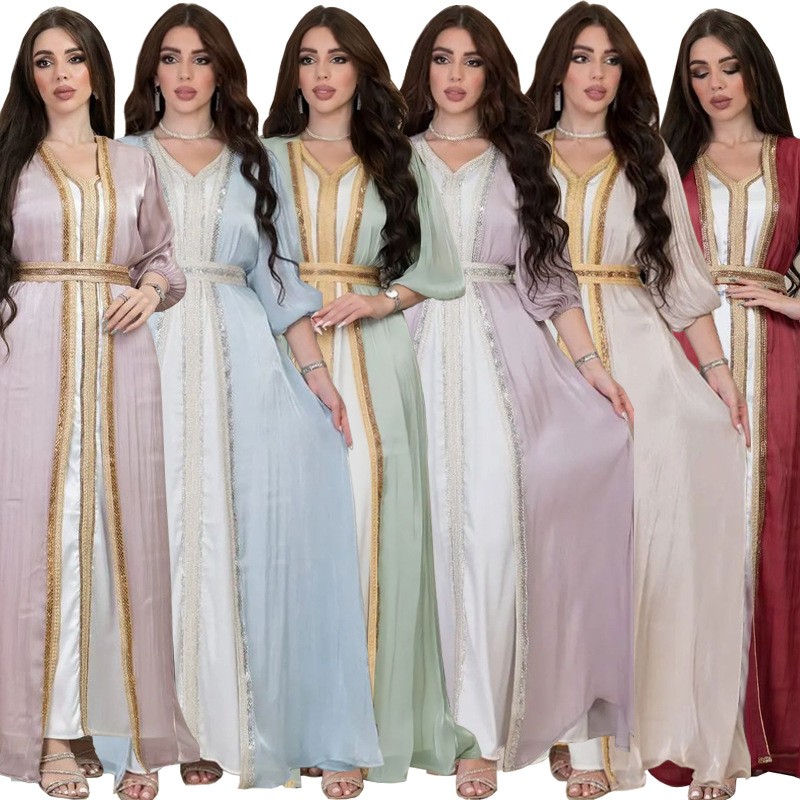 Dresses - Vestido de Lantejoulas Lavanda com Decote