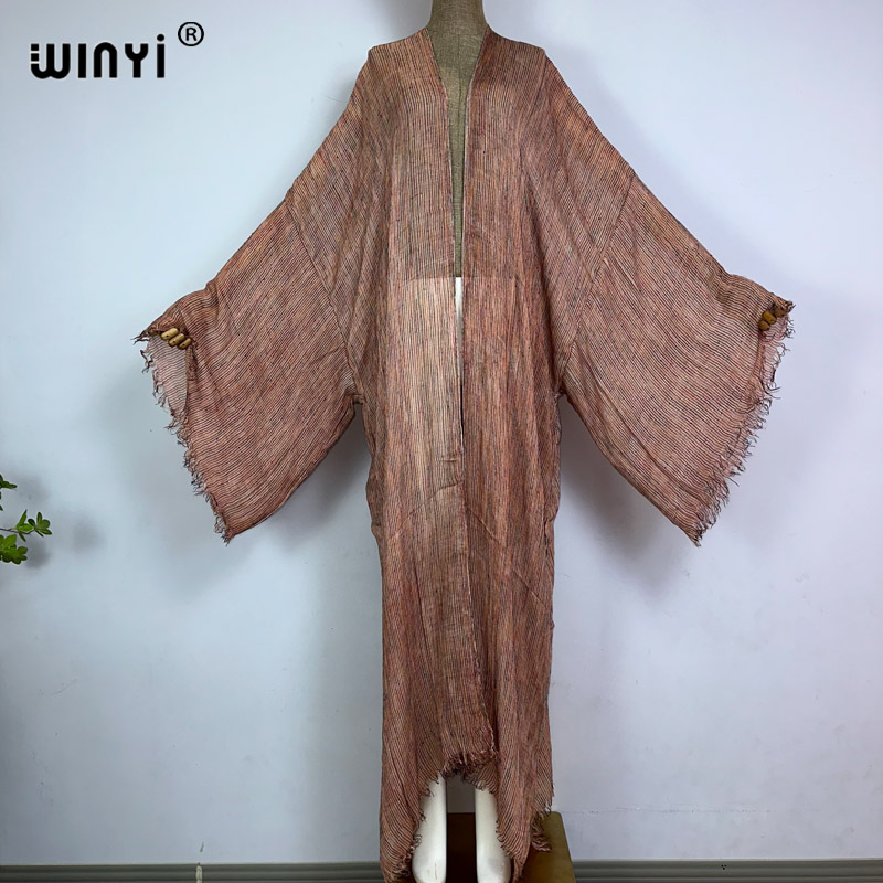 Boho Summer Beach Maxi Dress - WINYI Novo Cardigã Feminino Confortável de
