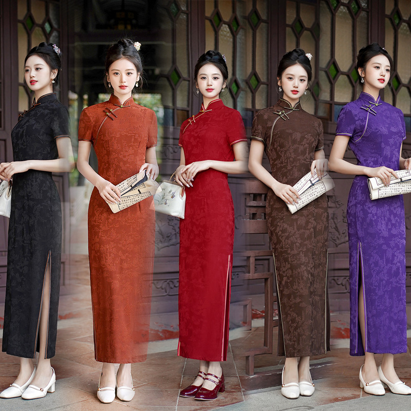 Dresses - Novo Vestido Longo Cheongsam Vermelho Elegante