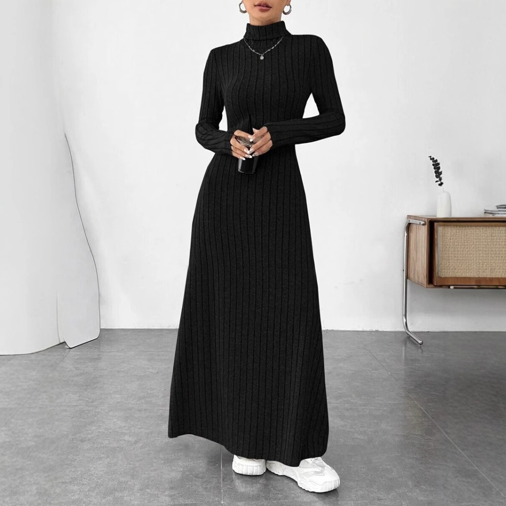 Vestido Elegante de Outono com - Bodycon Long Sleeve Ribbed Dress avaliação e preço