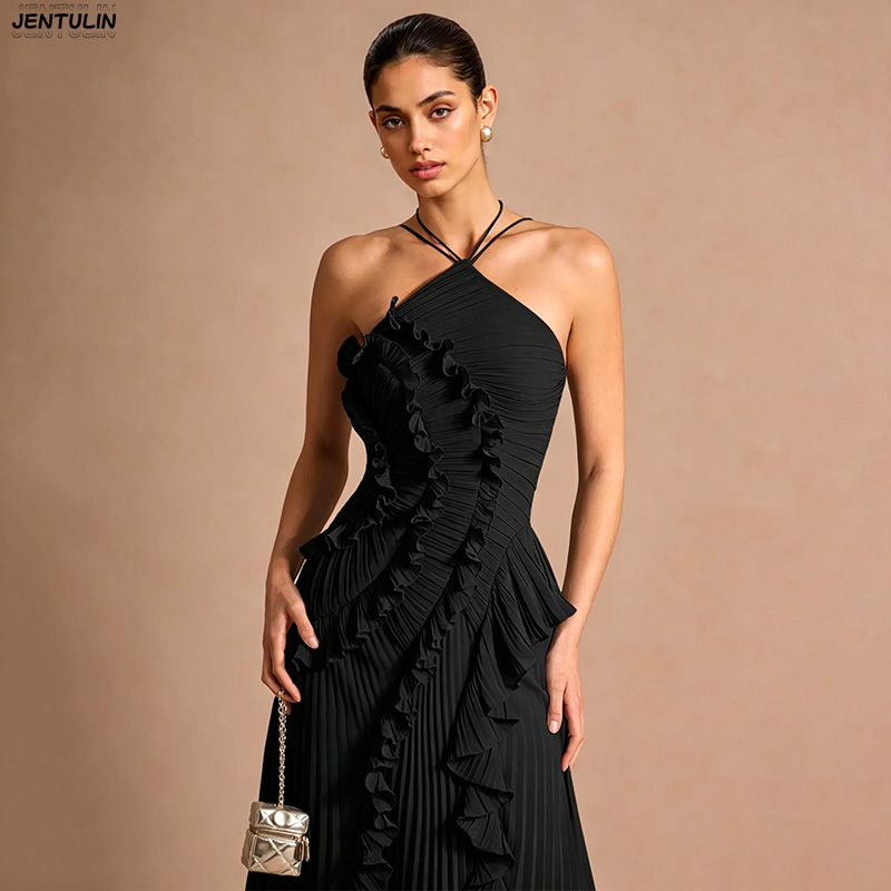 Vestido de Festa Roxo Elegante - Y2K Backless Halter Mini Dress avaliação e preço