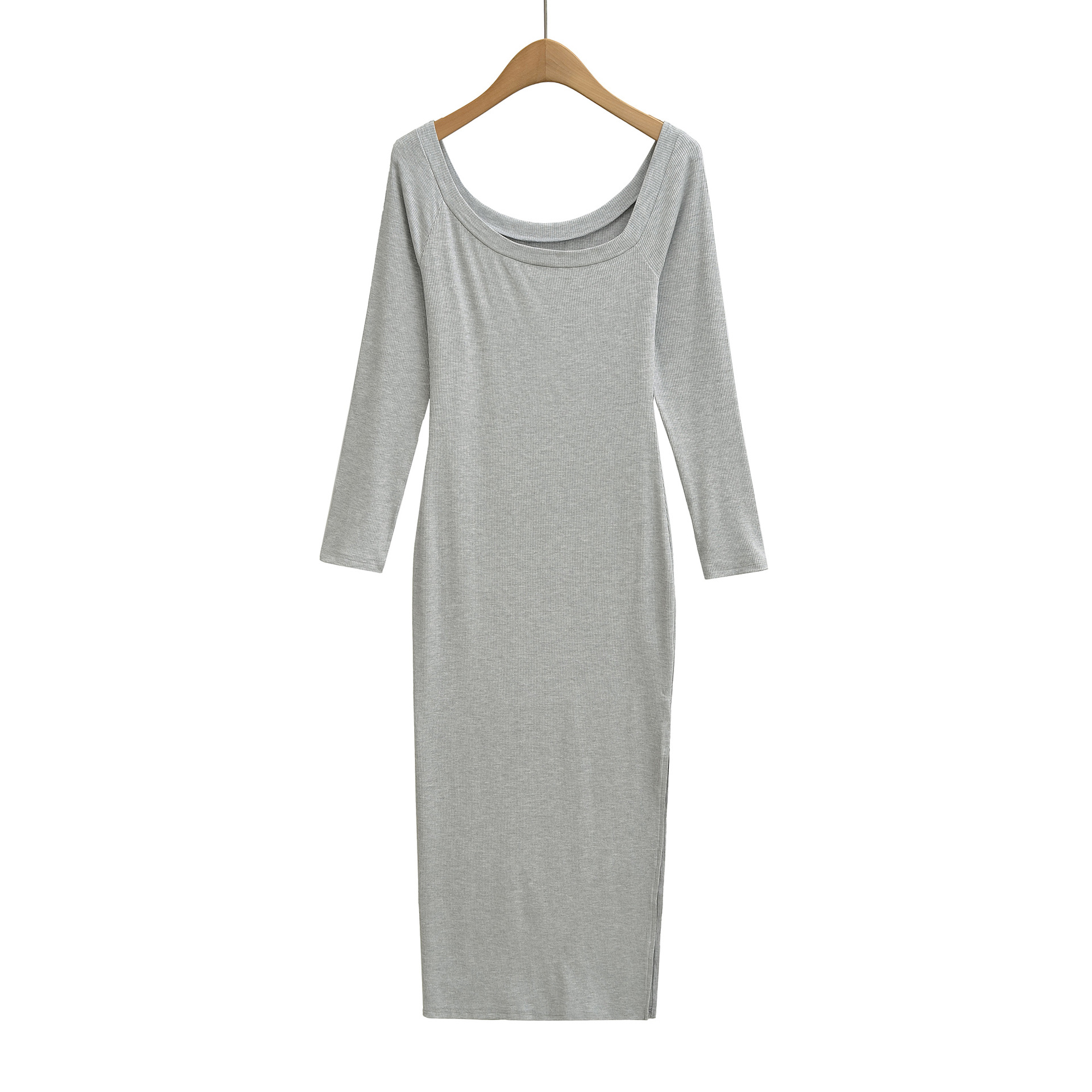 Vestido Canelado Feminino FUZE - Bodycon Long Sleeve Ribbed Dress avaliação e preço