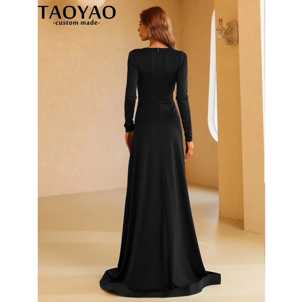 Taoyao vestidos de noite femin - Elegant Satin Evening Gown Split avaliação e preço