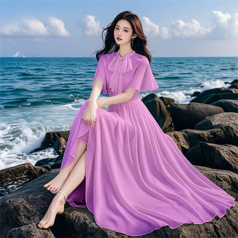 Vestido Longo de Praia em Chif - Boho Summer Beach Maxi Dress avaliação e preço