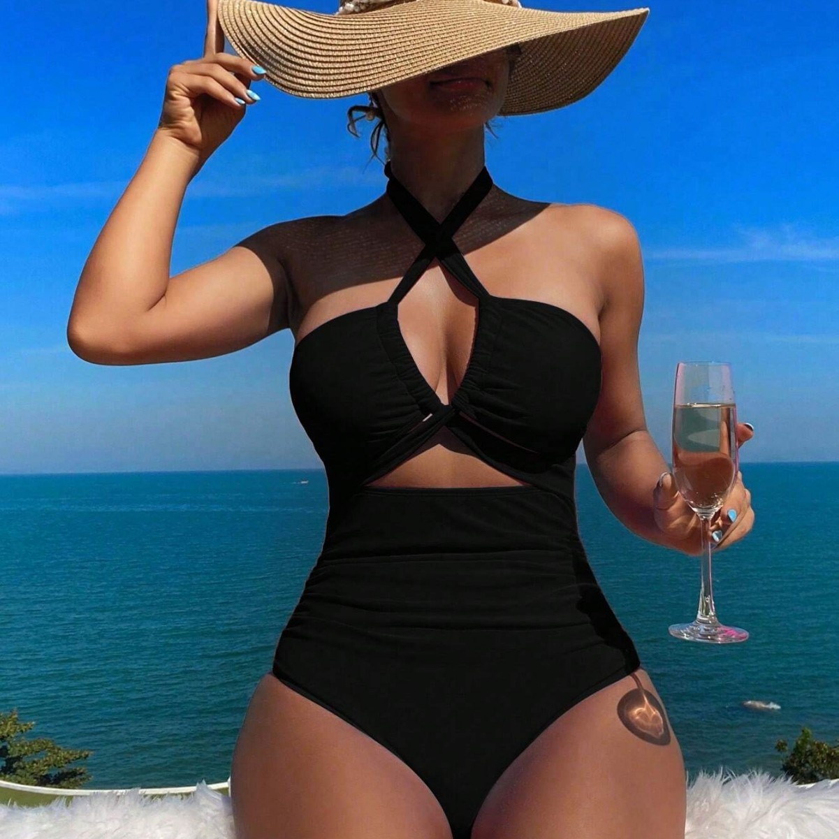 Maiô Feminino Preto com Decote - Swimwear avaliação e preço