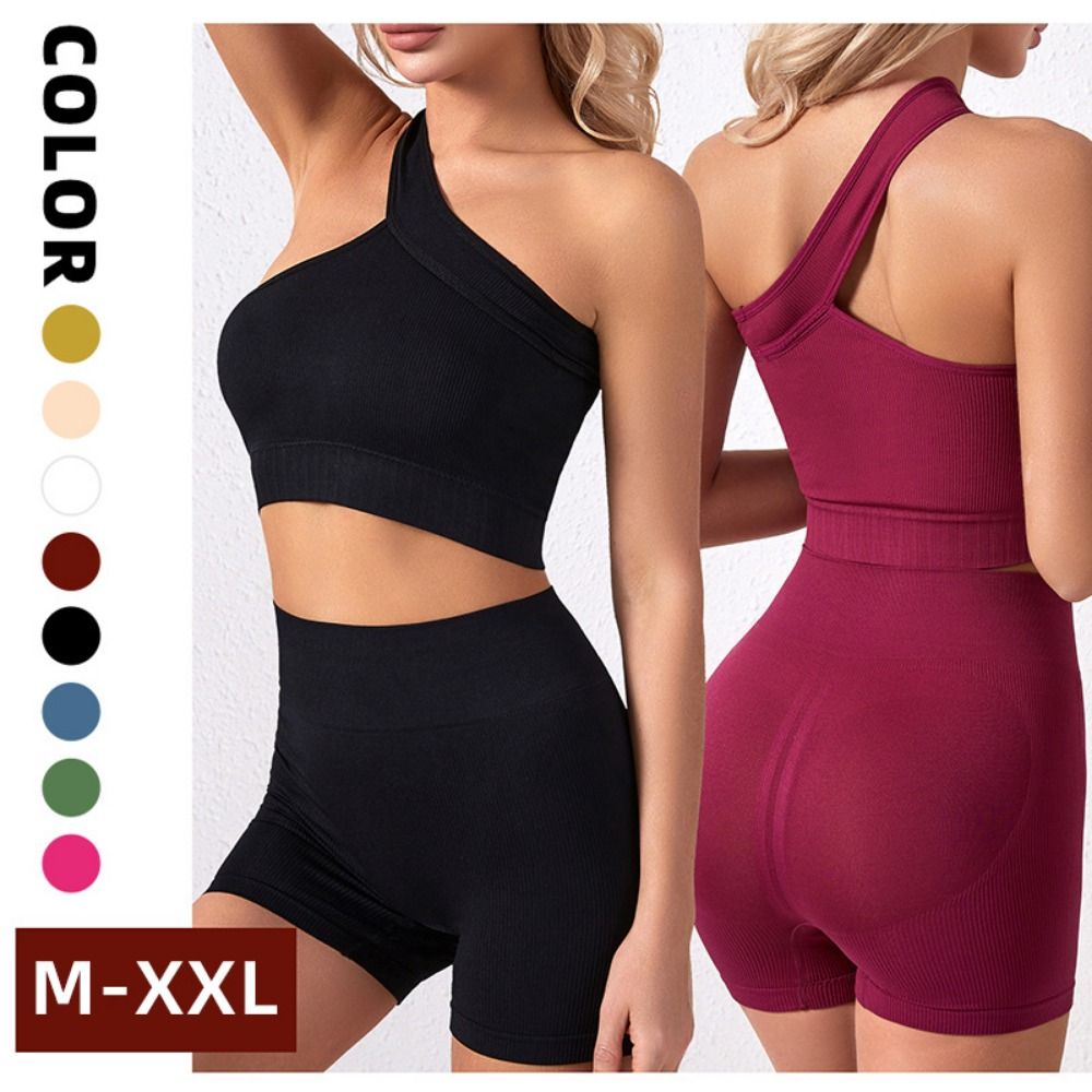 Conjunto de 2 Peças Reutilizáv - Seamless Ribbed Workout Tank Top avaliação e preço
