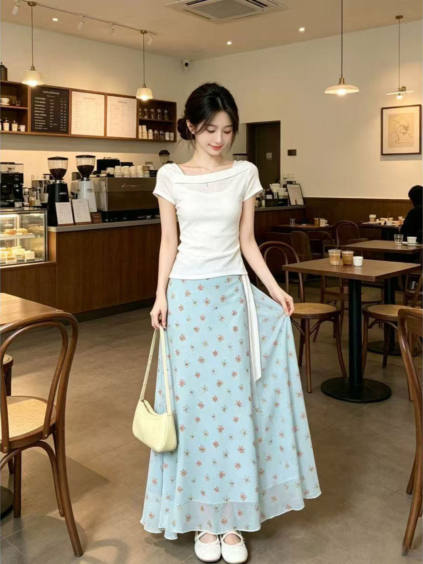 Vestido Feminino Estilo Corean - Korean Style A Line Shirt Dress avaliação e preço