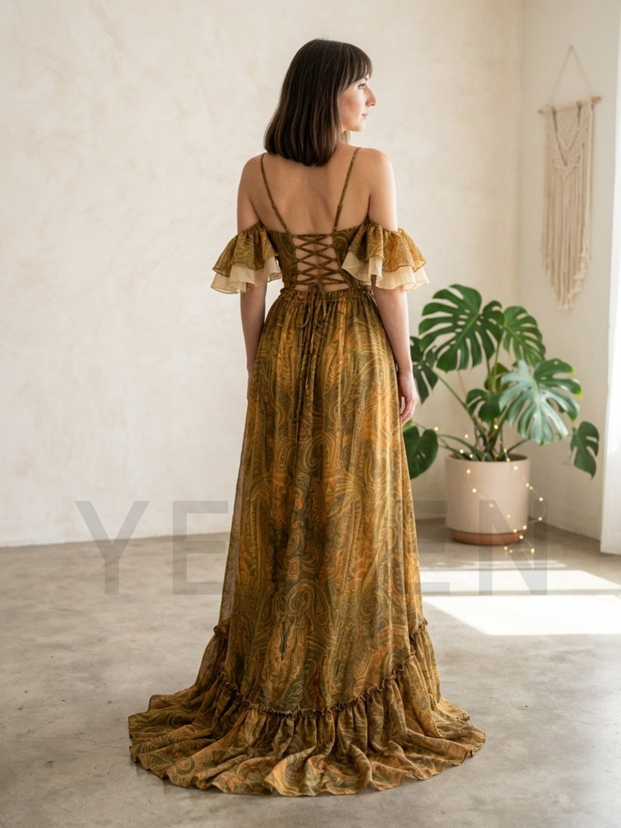 Conjunto de Vestido Maxi Estam - Boho Summer Beach Maxi Dress avaliação e preço