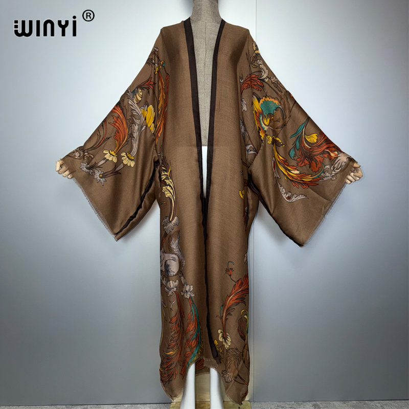 WINYI África Vestido Maxi Kimo - Boho Summer Beach Maxi Dress avaliação e preço