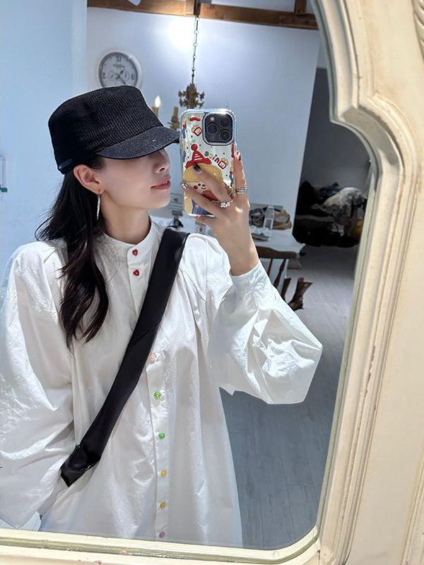 Vestido Camisa Feminino Plus S - Korean Style A Line Shirt Dress avaliação e preço