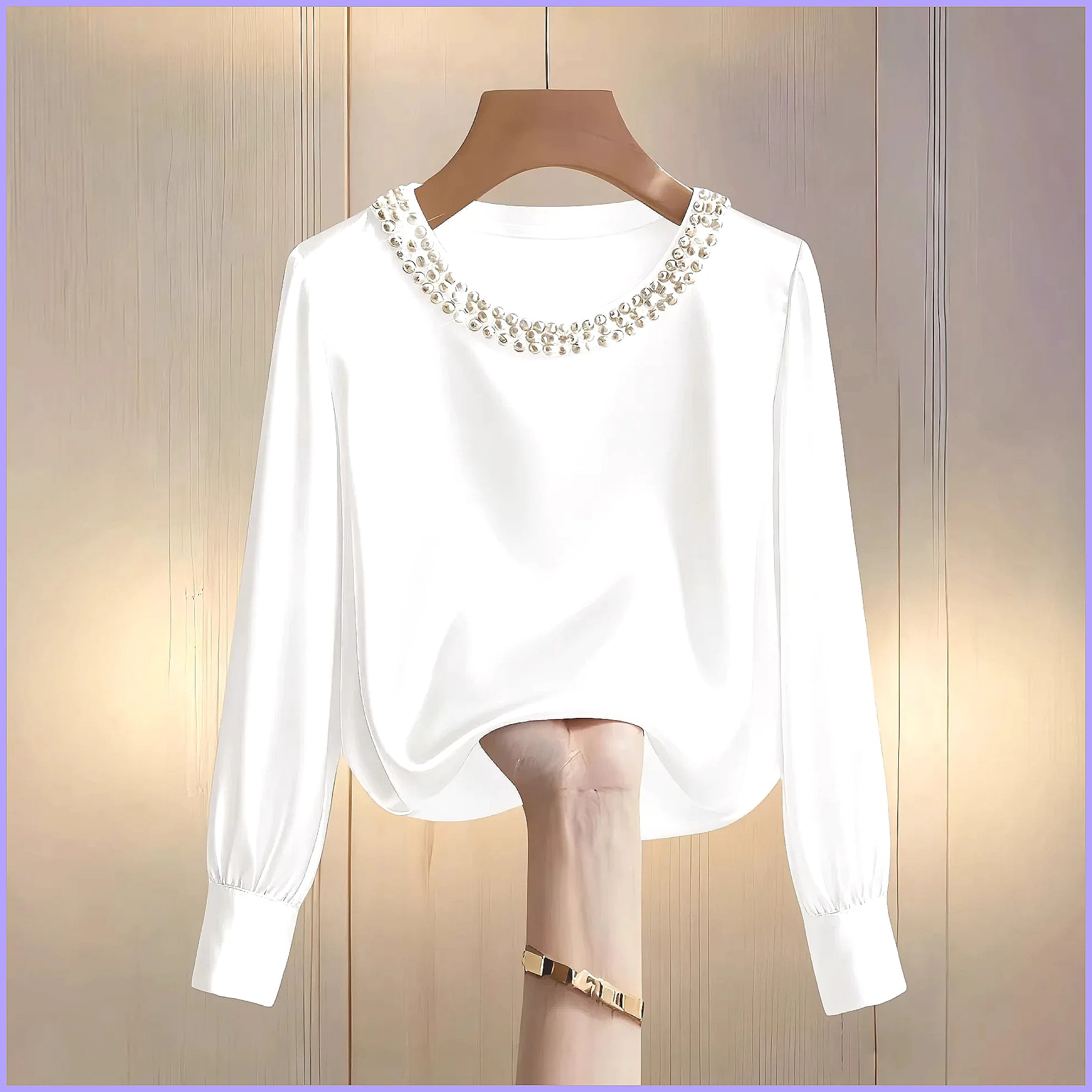 Blusa Elegante de Cetim com Co - Blouses avaliação e preço