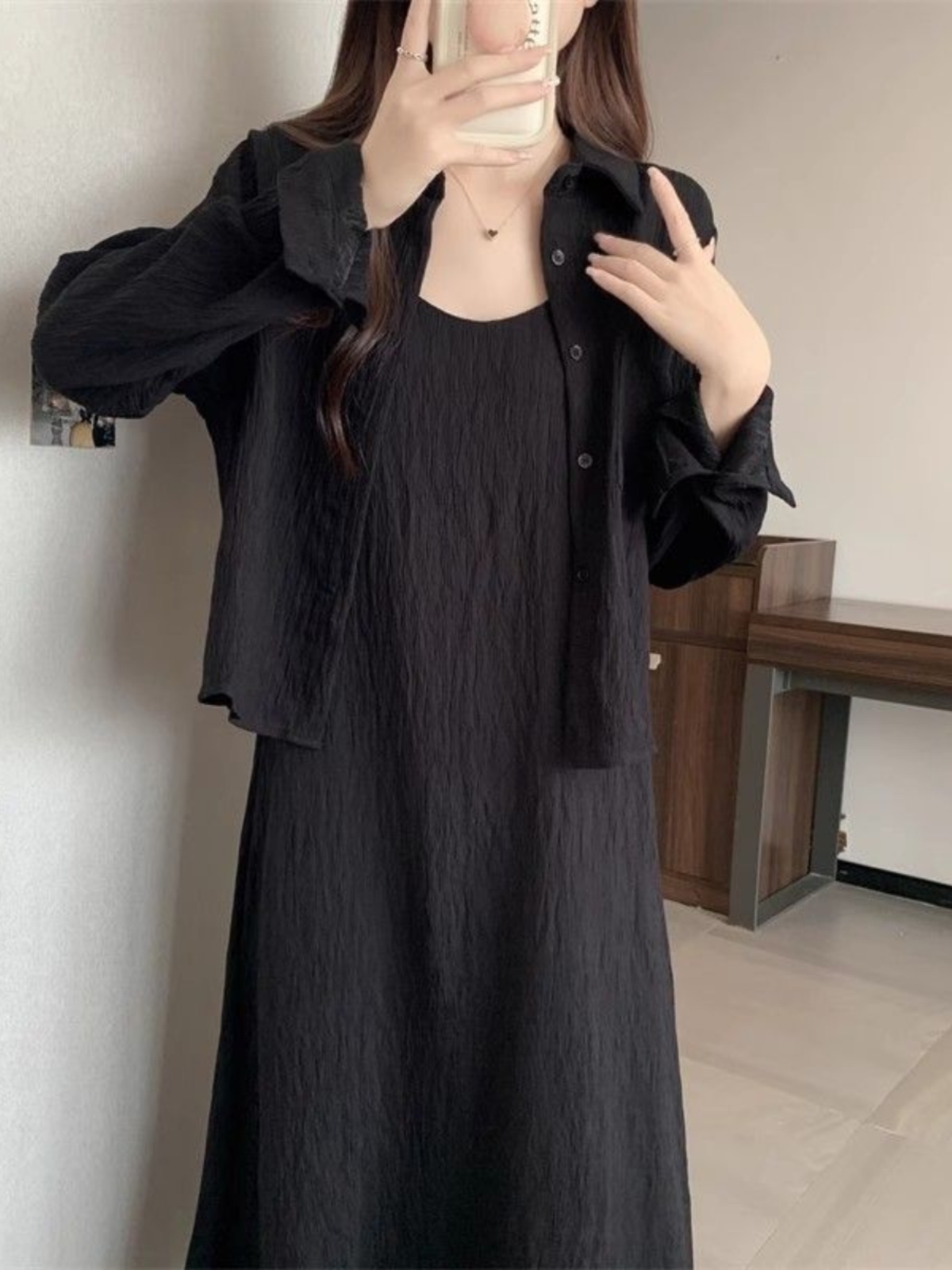 Saia Midi Feminina Plus Size d - Korean Style A Line Shirt Dress avaliação e preço