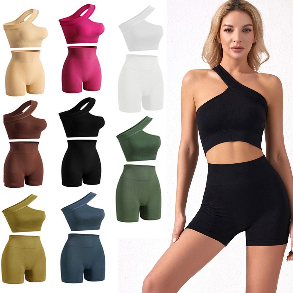 2 pçs casual sem costura conju - Seamless Ribbed Workout Tank Top avaliação e preço