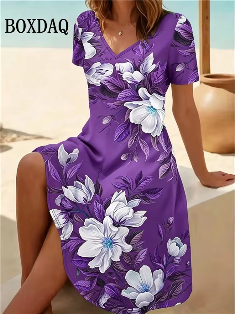 Vestidos Femininos Plus Size 6 - Boho Summer Beach Maxi Dress avaliação e preço