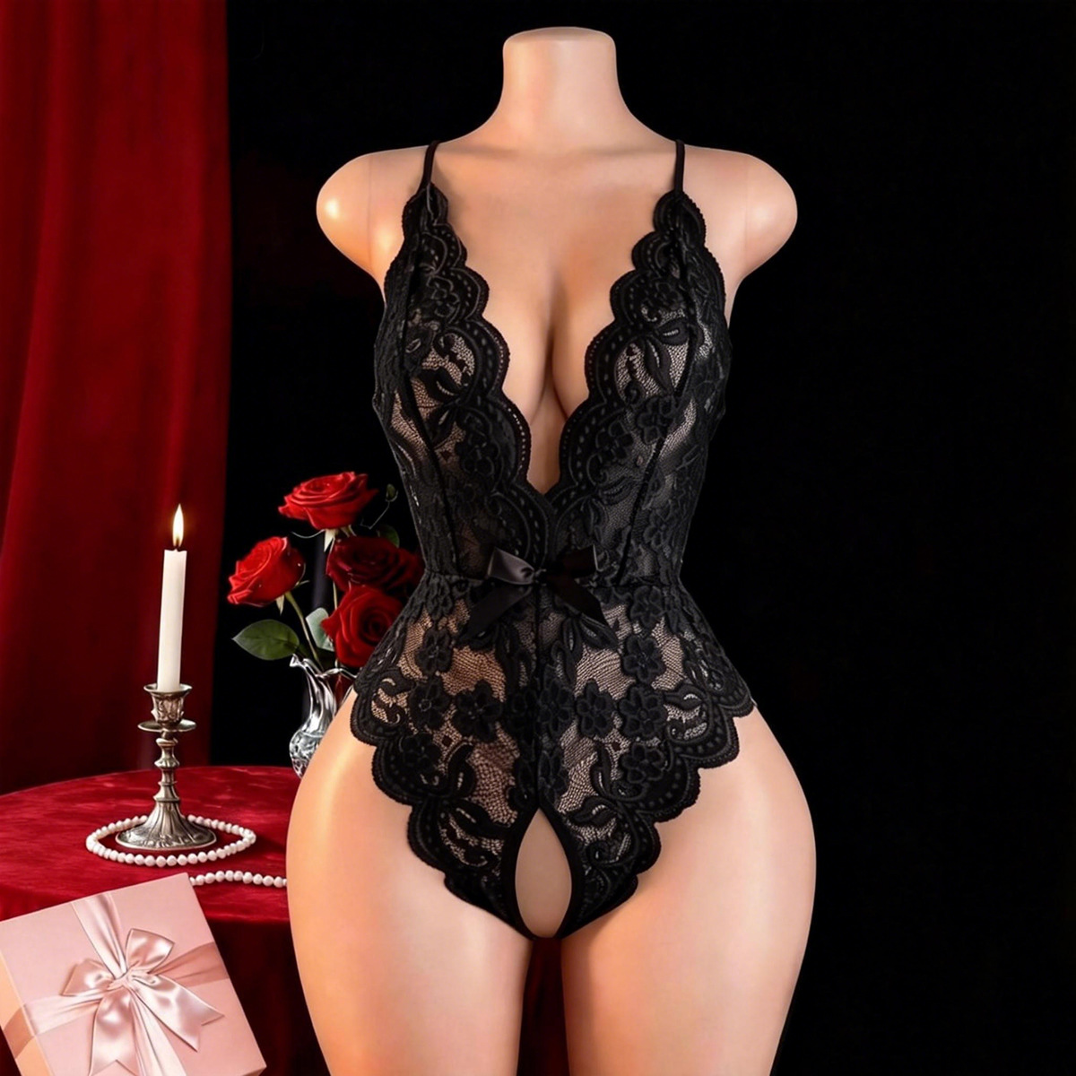 Lingerie sexy sem crotch para  - Lingerie avaliação e preço