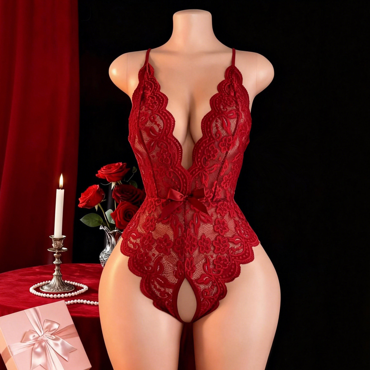 Lingerie sexy sem crotch para  - Lingerie avaliação e preço