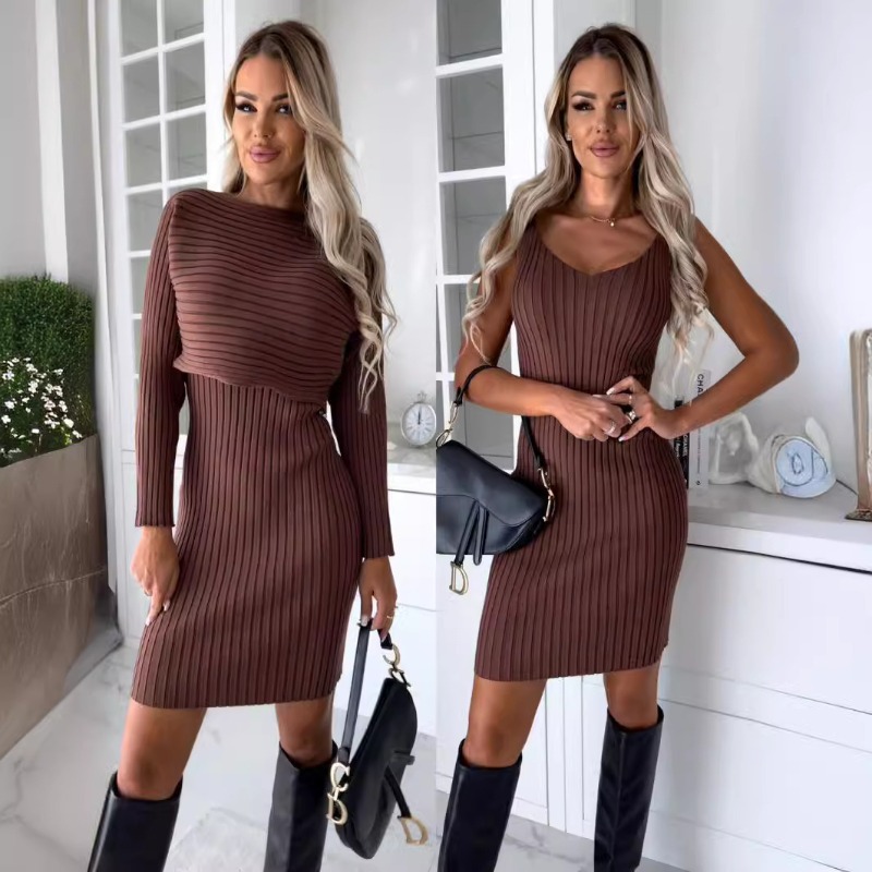 Conjunto de 2 Peças Chic e Sex - Bodycon Long Sleeve Ribbed Dress avaliação e preço