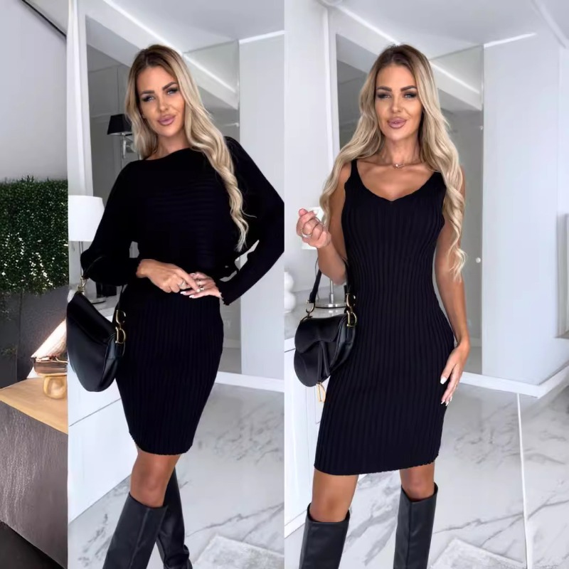 Conjunto de 2 Peças Chic e Sex - Bodycon Long Sleeve Ribbed Dress avaliação e preço