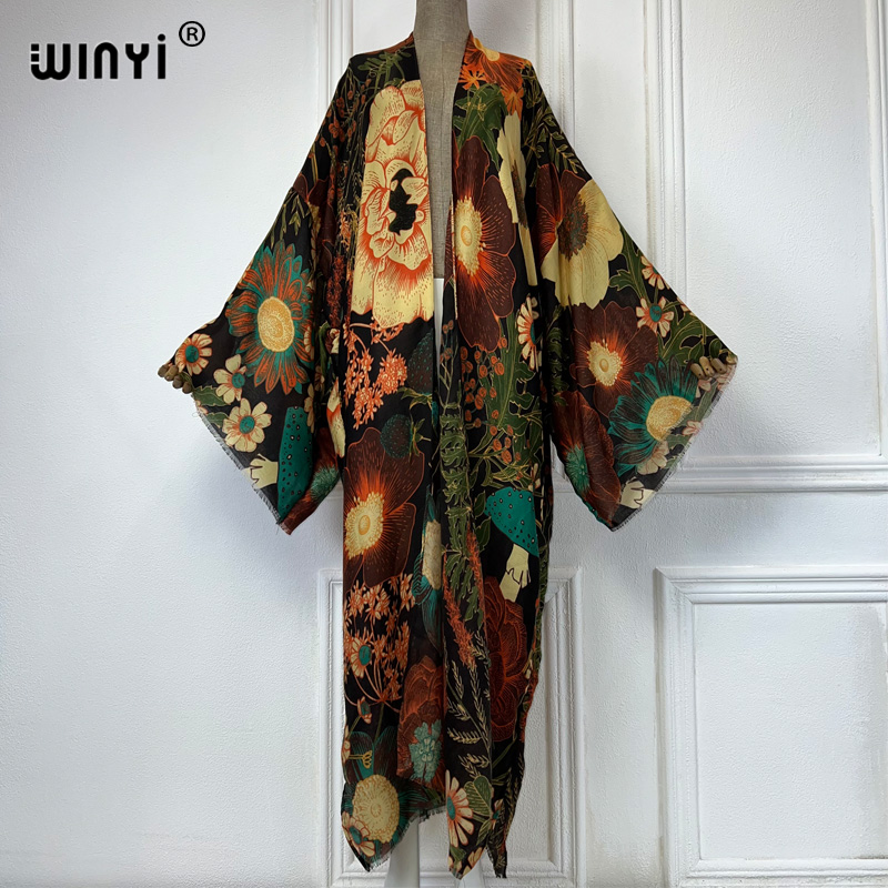 WINYI África Moda Verão Kimono - Boho Summer Beach Maxi Dress avaliação e preço
