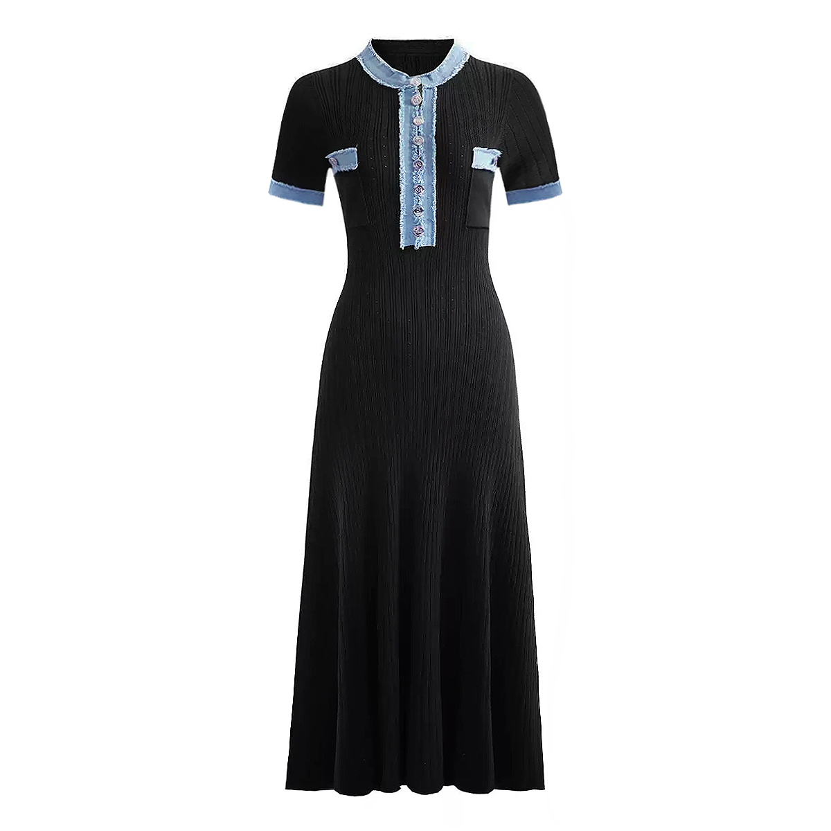 Vestido Midi Feminino Justo ao - Bodycon Long Sleeve Ribbed Dress avaliação e preço