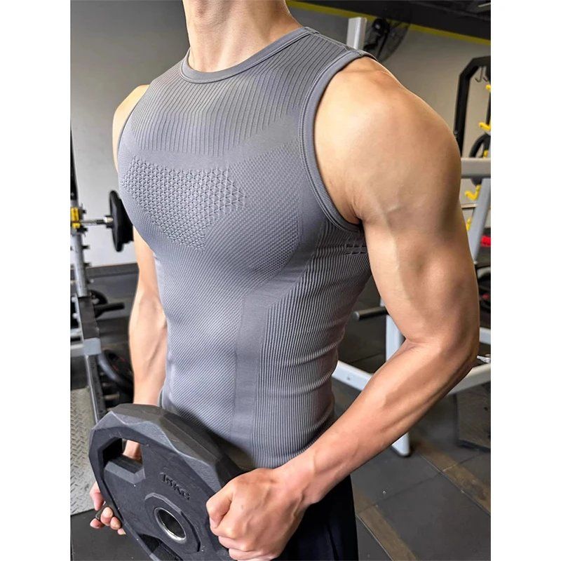 Camiseta Sem Costura para Home - Seamless Ribbed Workout Tank Top avaliação e preço