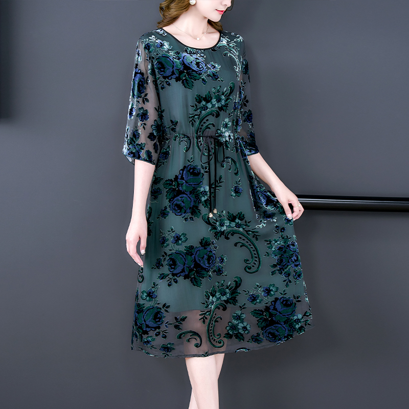 Vestido Midi de seda floral fl - French Vintage Floral Midi Dress avaliação e preço