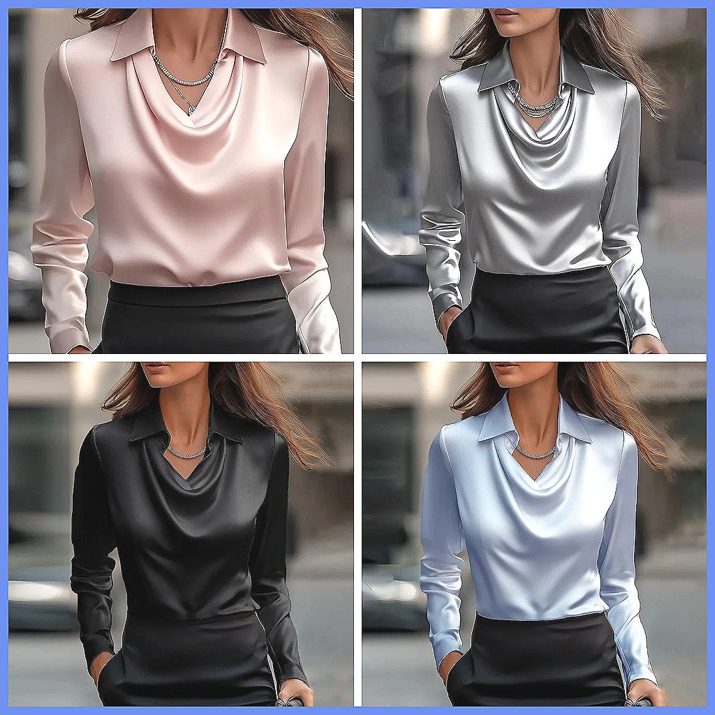 Blusa Vintage de Cetim para Mu - Blouses avaliação e preço
