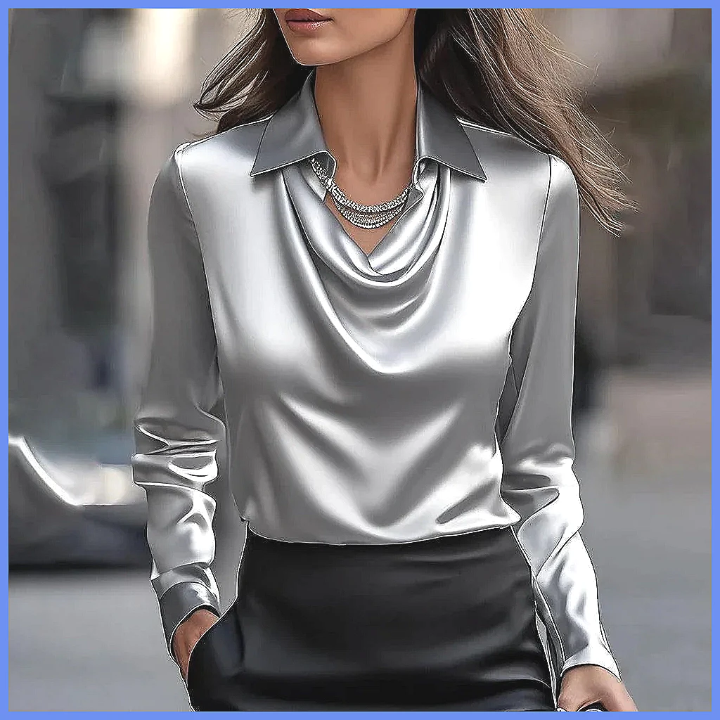Blusa Vintage de Cetim para Mu - Blouses avaliação e preço