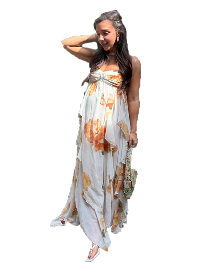 Boho floral maternidade photos - Boho Summer Beach Maxi Dress avaliação e preço